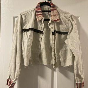 Vintage fringe cropped shirt (western)